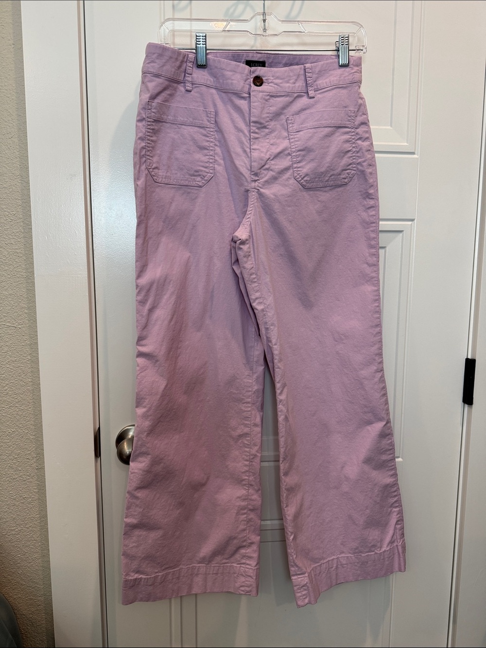 J. Crew Lilac Wide-Leg Cotton Pants